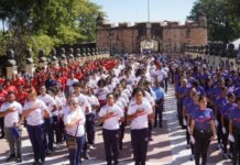 INEFI realiza marcha patriótica con más de 600 estudiantes